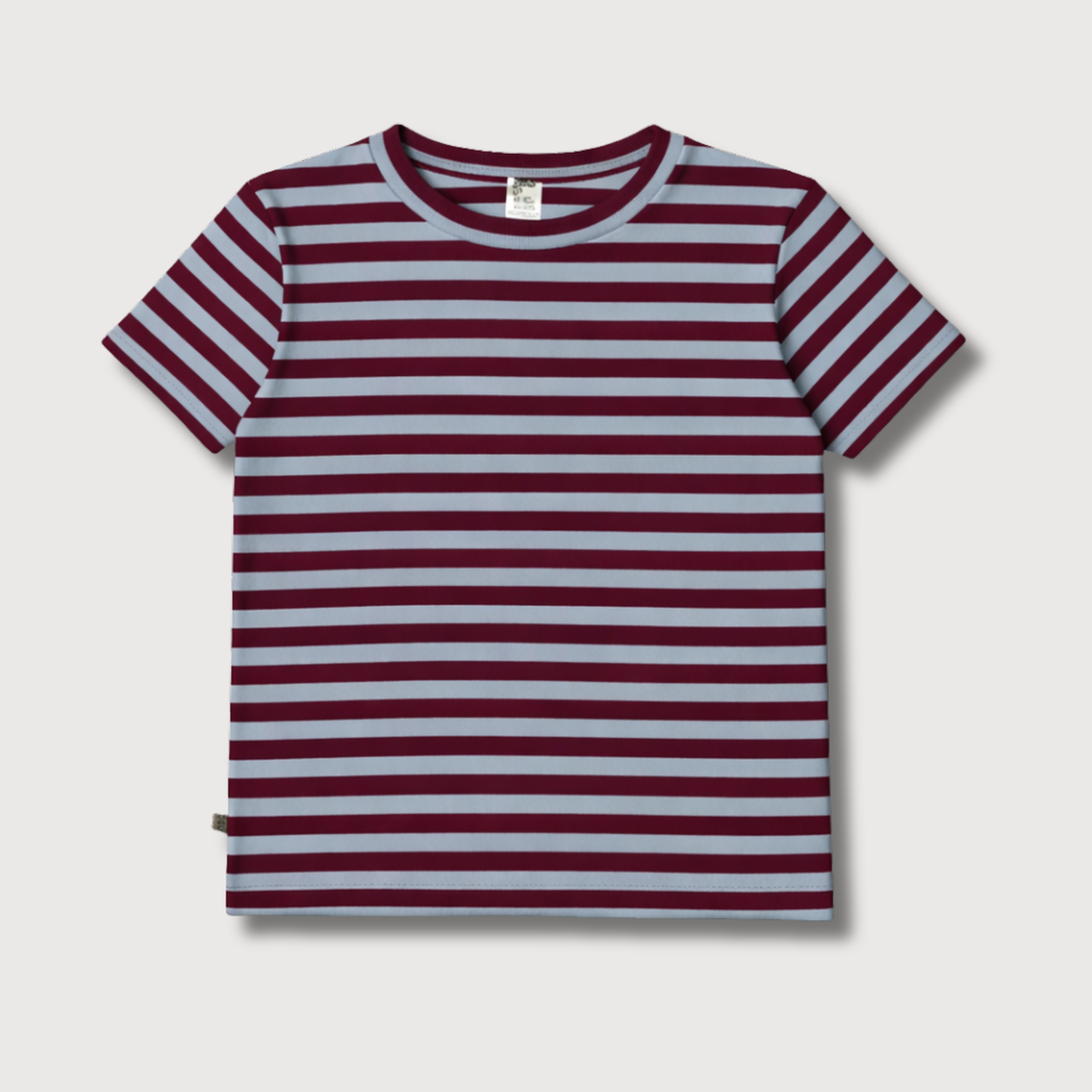 STREIFEN WEINROT + BLAU -  ERWACHSENEN T-SHIRT