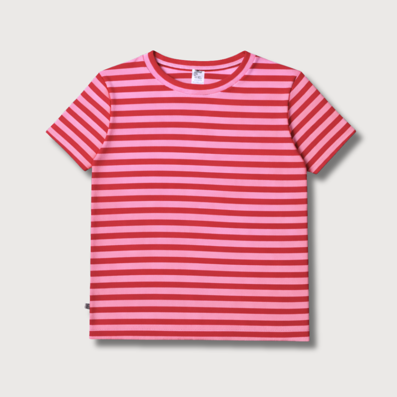 STREIFEN ROT + ROSA -  ERWACHSENEN T-SHIRT