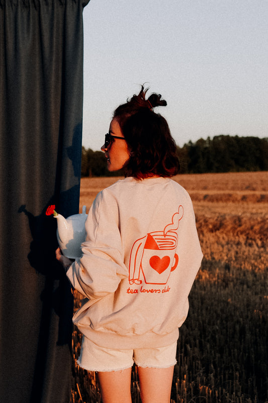 TEA LOVER AUF CREME - SWEATSHIRT (LIEFERUNG CA. 14 TAGE)