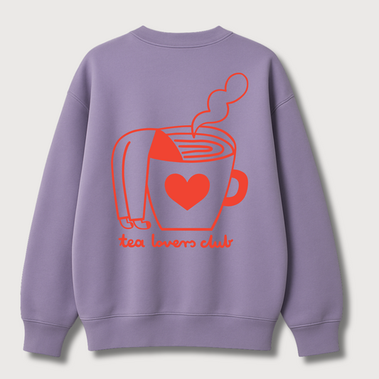 TEA LOVER AUF LILA - SWEATSHIRT (LIEFERUNG CA. 14 TAGE)