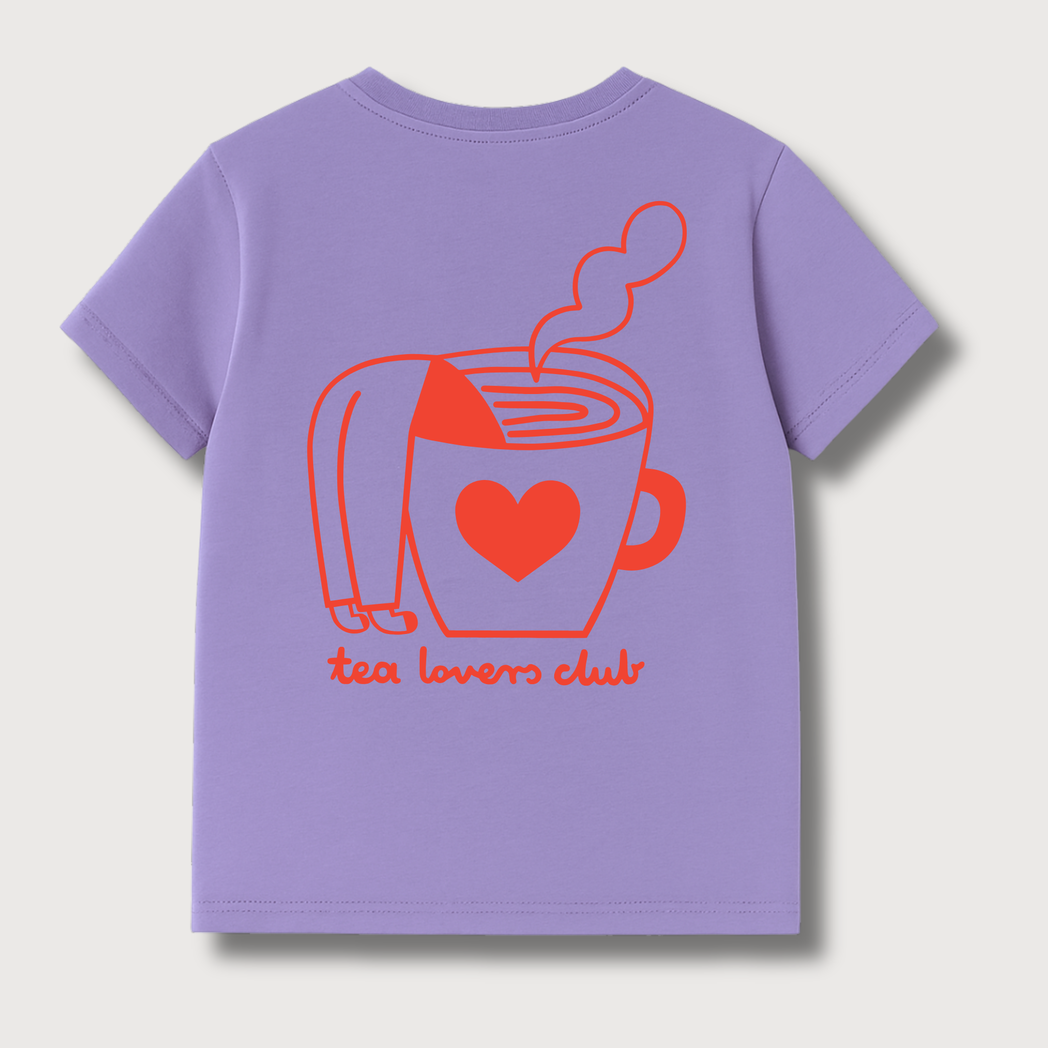TEA LOVER AUF LILA -  ERWACHSENEN T-SHIRT (ANFERTIGUNG CA. 14 TAGE)