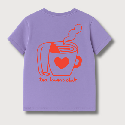TEA LOVER AUF LILA -  ERWACHSENEN T-SHIRT (ANFERTIGUNG CA. 14 TAGE)