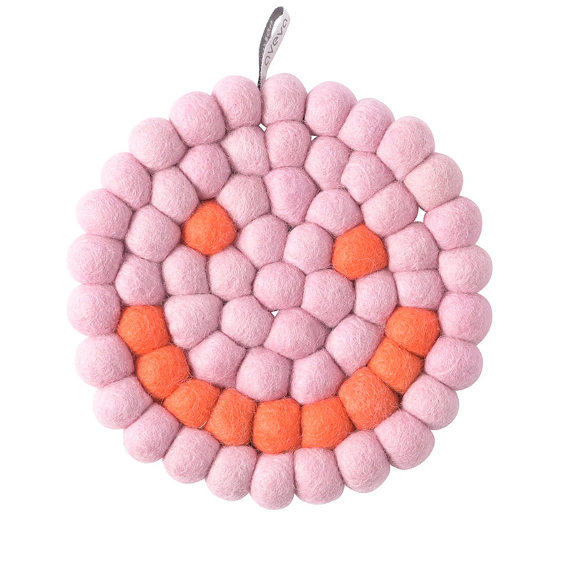 TOPFUNTERSETZER - RUND - SMILE - RASPBERRY