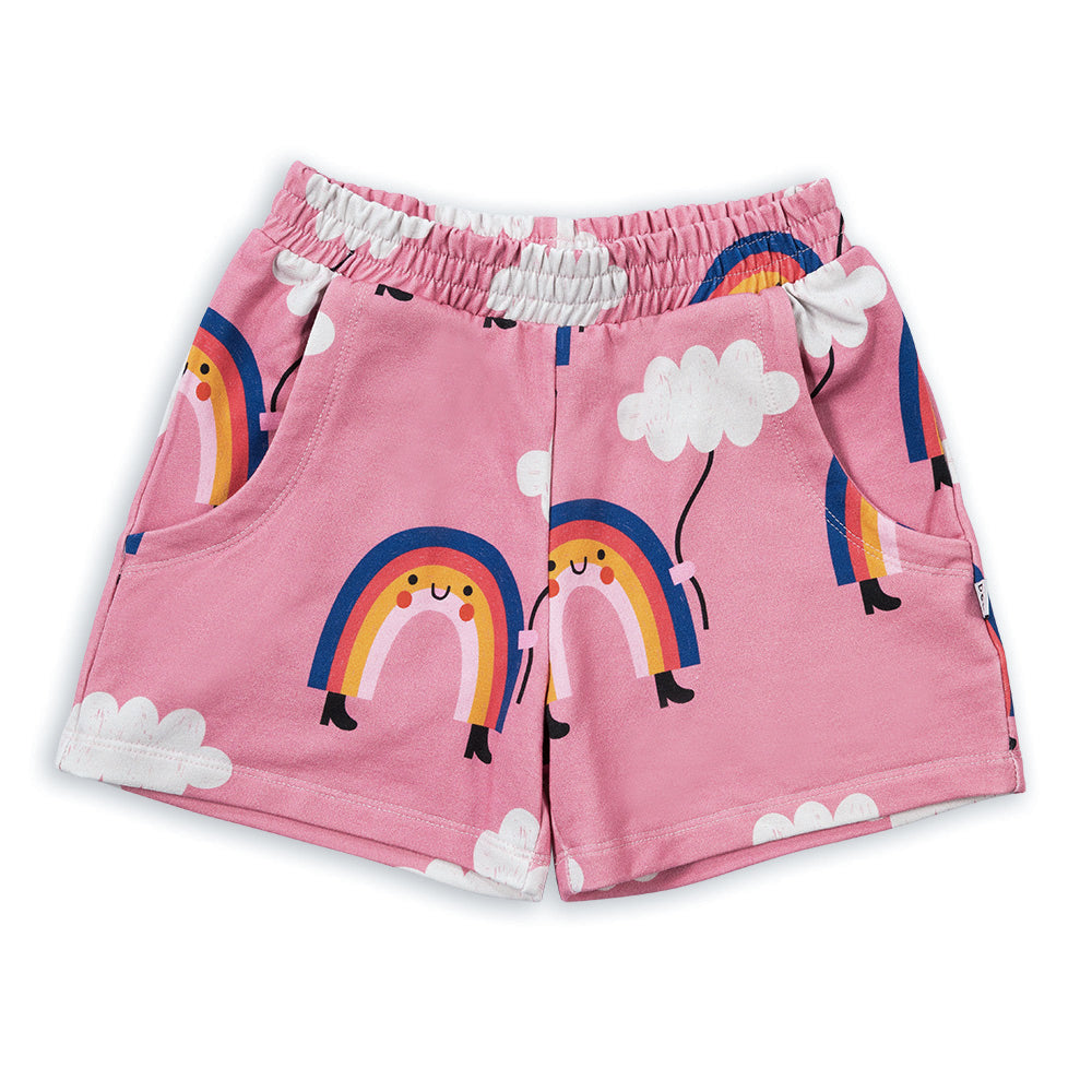 REGENBOGEN AUF PINK SHORTS