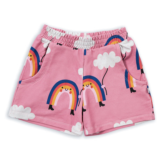 RAINBOW ON PINK SHORTS